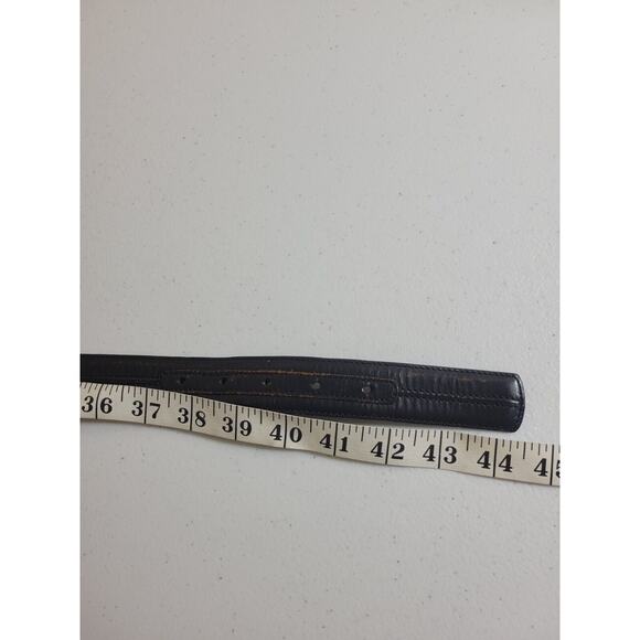 Belt Men's Black Genuine Leather Work Casual Dress Solid Brass Buckle Size 40 - Picture 12 of 12